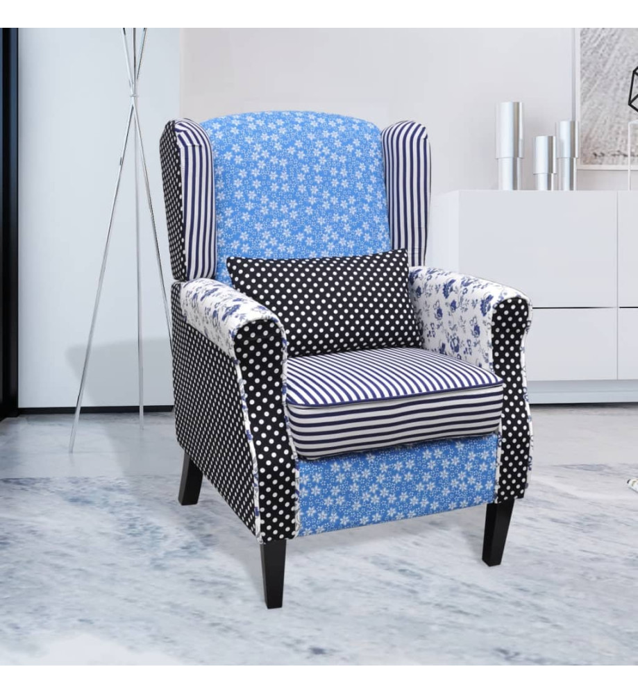 Fauteuil avec design de patchwork Tissu