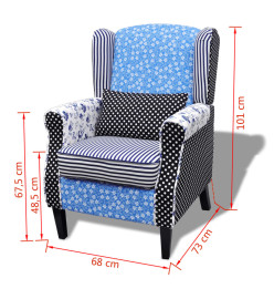 Fauteuil avec design de patchwork Tissu