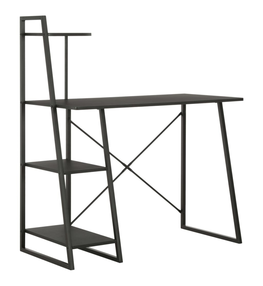 Bureau avec étagère Noir 102x50x117 cm