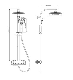 SCHÜTTE Ensemble de douche MADURA FRESH Noir mat