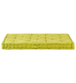 Coussin de plancher de palette Coton 120x80x10 cm Vert