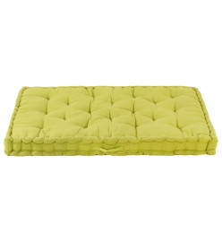 Coussin de plancher de palette Coton 120x80x10 cm Vert