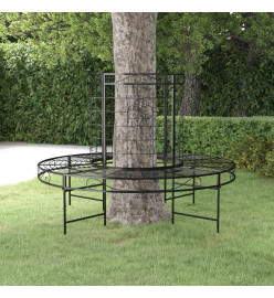 Banc circulaire tour d'arbre Ø137 cm Noir Acier