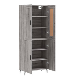 Buffet haut Sonoma gris 69,5x34x180 cm Bois d'ingénierie