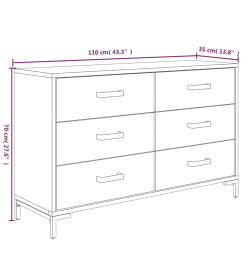 Buffet Marron 110x35x70 cm Bois de pin massif