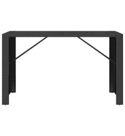 Table de bar et dessus en verre noir 185x80x110 cm poly rotin