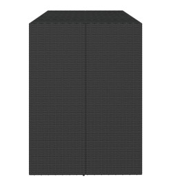 Table de bar et dessus en verre noir 185x80x110 cm poly rotin