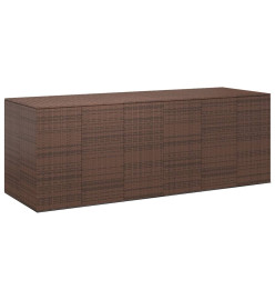 Boîte à coussins jardin Résine tressée 291x100,5x104 cm Marron