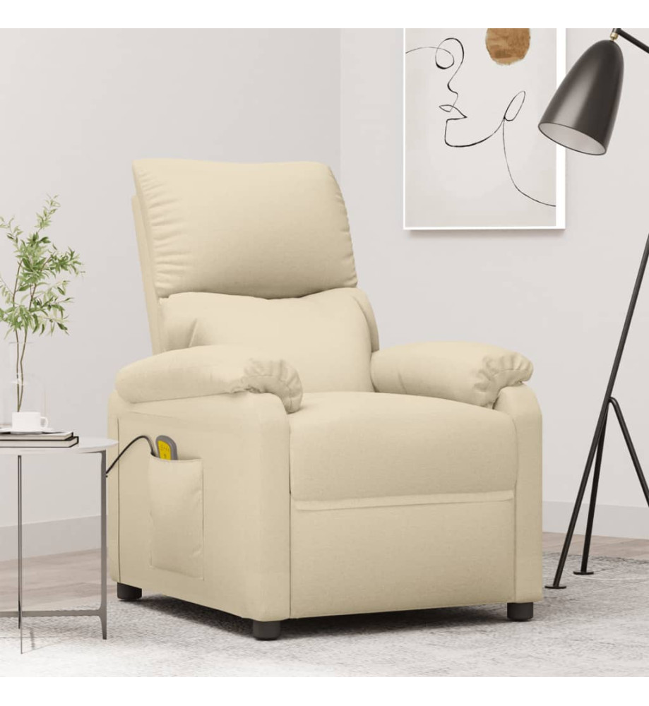 Fauteuil de massage Crème Tissu