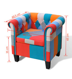 Fauteuil avec design de patchwork Tissu