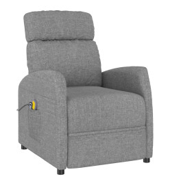 Fauteuil électrique de massage Gris clair Tissu