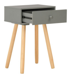 Table de chevet 2 pcs Gris Pin massif