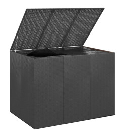 Boîte à coussins de jardin Résine tressée 145x100x103 cm Noir