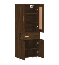 Buffet haut Chêne marron 69,5x34x180 cm Bois d'ingénierie