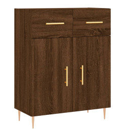 Buffet haut Chêne marron 69,5x34x180 cm Bois d'ingénierie