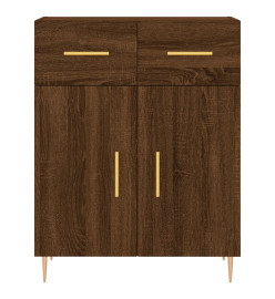 Buffet haut Chêne marron 69,5x34x180 cm Bois d'ingénierie