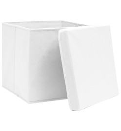 Boîtes de rangement avec couvercles 10 pcs 28x28x28 cm Blanc