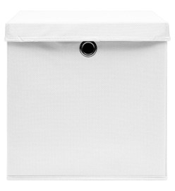 Boîtes de rangement avec couvercles 10 pcs 28x28x28 cm Blanc