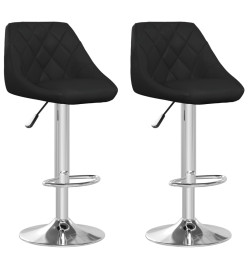 Tabourets de bar lot de 2 noir similicuir