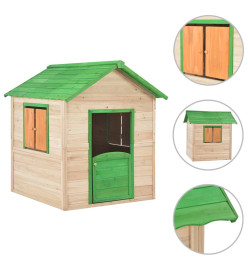 Maison de jeu pour enfants Bois de sapin Vert