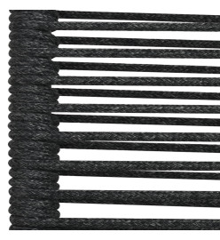 Chaises de jardin 2 pcs Corde en coton et acier Noir