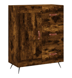 Buffet haut Chêne fumé 69,5x34x180 cm Bois d'ingénierie