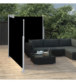 Auvent latéral double rétractable de patio 170x600 cm Noir