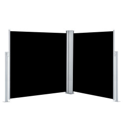 Auvent latéral double rétractable de patio 170x600 cm Noir