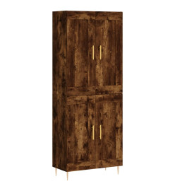 Buffet haut Chêne fumé 69,5x34x180 cm Bois d'ingénierie