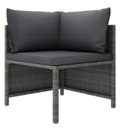 Salon de jardin 8 pcs avec coussins Résine tressée Gris