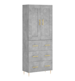 Buffet haut Gris béton 69,5x34x180 cm Bois d'ingénierie