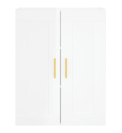 Armoires murales 2 pcs blanc brillant bois d'ingénierie