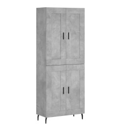 Buffet haut Gris béton 69,5x34x180 cm Bois d'ingénierie