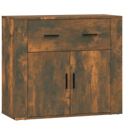 Buffet Chêne fumé 80x33x70 cm Bois d'ingénierie