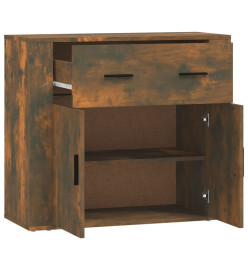 Buffet Chêne fumé 80x33x70 cm Bois d'ingénierie