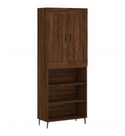 Buffet haut Chêne marron 69,5x34x180 cm Bois d'ingénierie