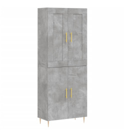 Buffet haut Gris béton 69,5x34x180 cm Bois d'ingénierie