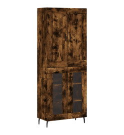 Buffet haut Chêne fumé 69,5x34x180 cm Bois d'ingénierie