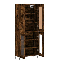 Buffet haut Chêne fumé 69,5x34x180 cm Bois d'ingénierie