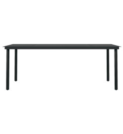 Ensemble à dîner de jardin coussins 7 pcs Résine tressée Verre