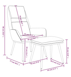 Chaise de relaxation avec tabouret Gris clair Tissu