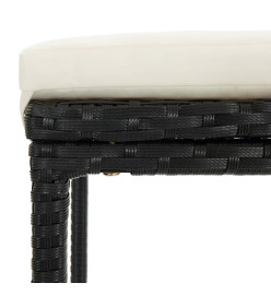 Ensemble de bar de jardin avec coussins 7 pcs Noir