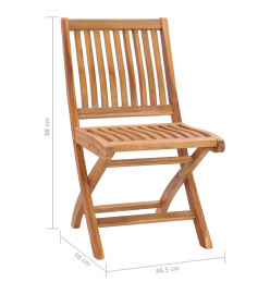 Chaises pliables de jardin avec coussins 6 pcs Bois de teck