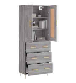 Buffet haut Sonoma gris 69,5x34x180 cm Bois d'ingénierie