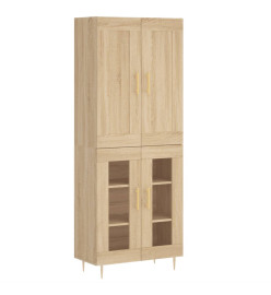 Buffet haut Chêne sonoma 69,5x34x180 cm Bois d'ingénierie