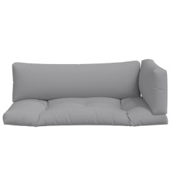 Coussins de palette 3 pcs gris tissu