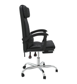 Fauteuil de massage inclinable de bureau Noir Similicuir