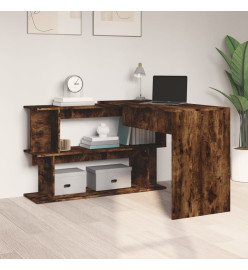 Bureau d'angle Chêne fumé 200x50x76 cm Bois d'ingénierie