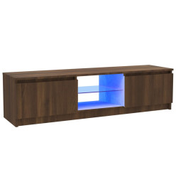 Meuble TV avec lumières LED chêne marron 120x30x35,5 cm