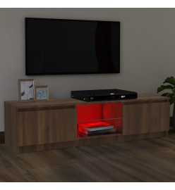 Meuble TV avec lumières LED chêne marron 120x30x35,5 cm